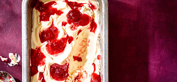 Strawberry jam ripple ice cream