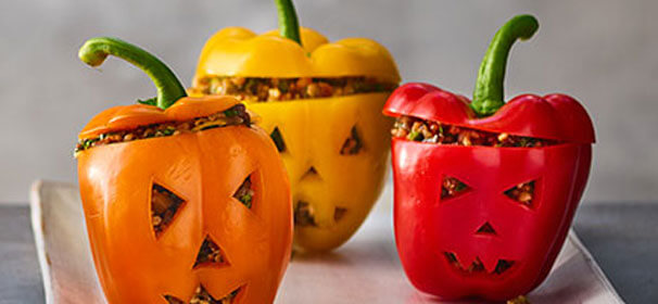 Healthy Halloween stuffed peppers