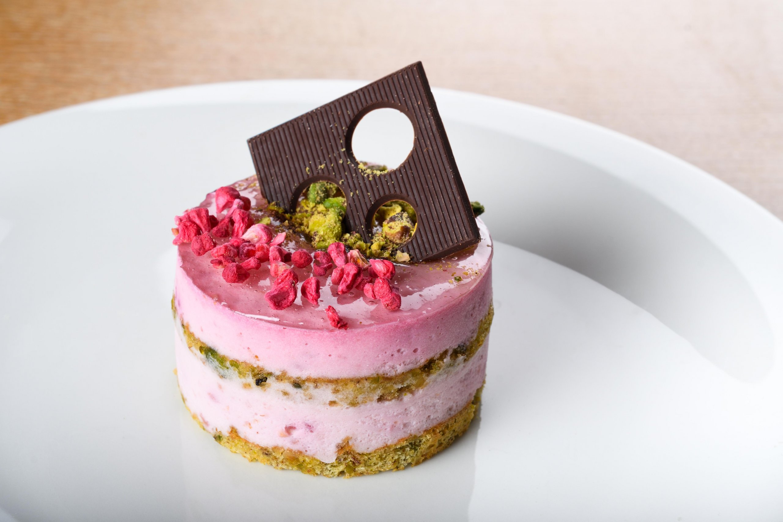 Raspberry & pistachio tea cake