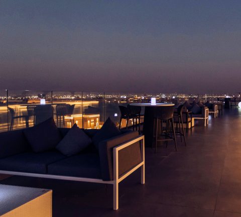 The rooftop Neo Sky Bar boasts 360-degree Ras Al Khaimah views