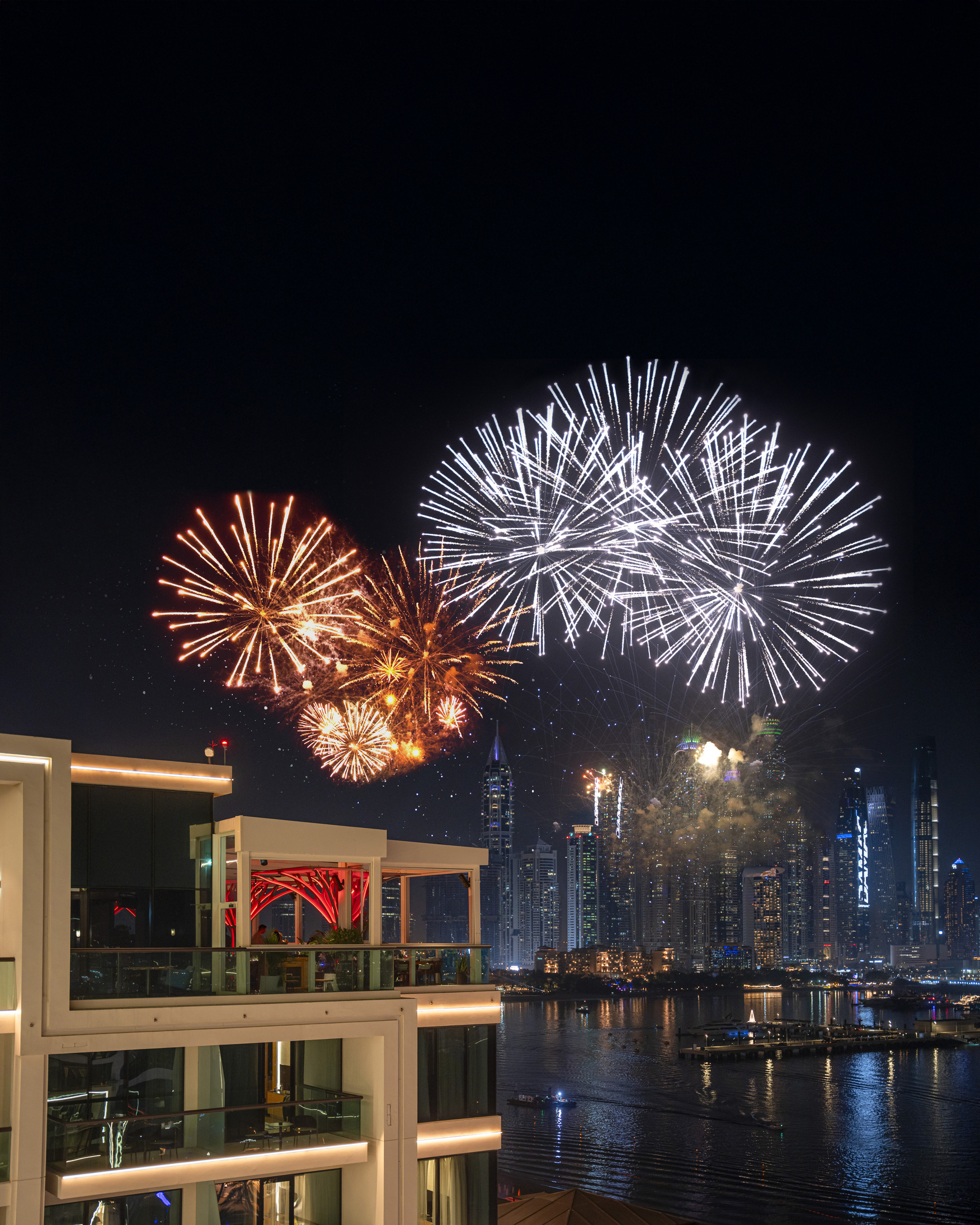 Above Eleven NYE Fireworks on the Palm (1)