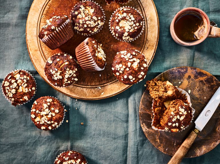 Oaty healthy apple muffins