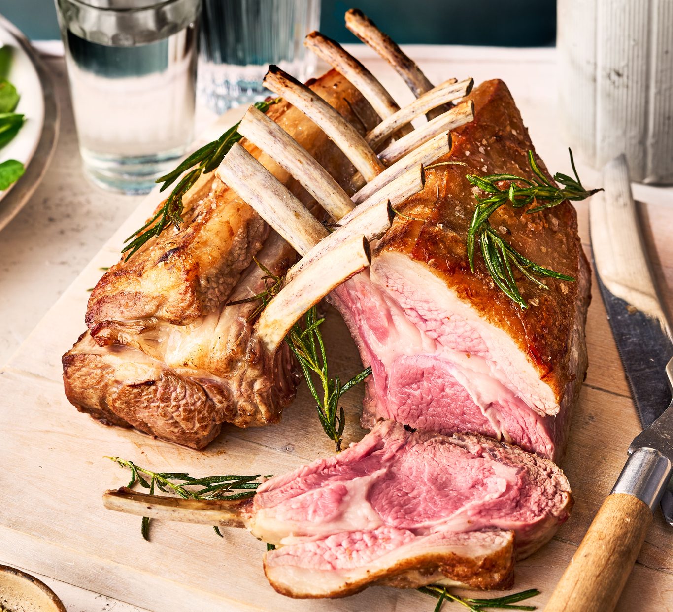 Roast rack of lamb with rosemary