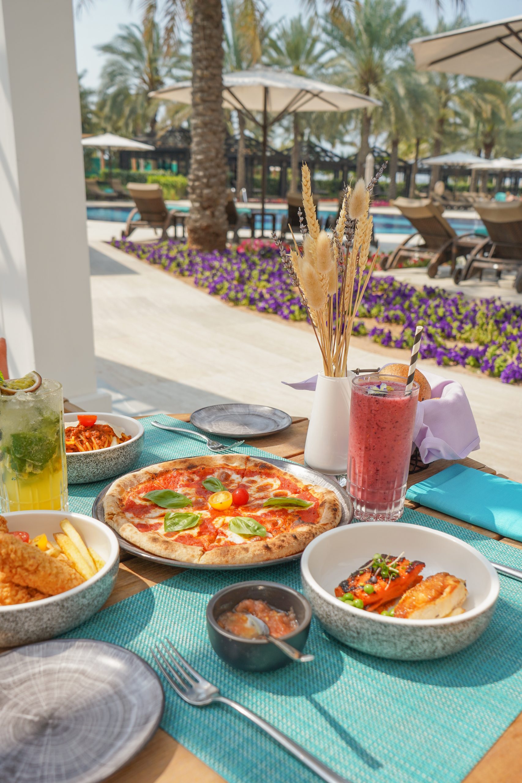 Poolside dining at Azure Poolside dining at Azure