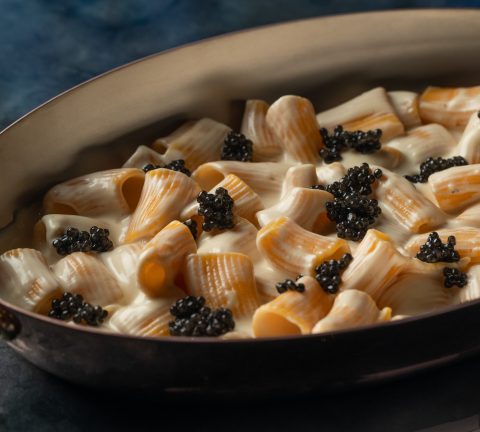 Iconic Plate: Rigatoni with cream reduction and Oscietra caviar