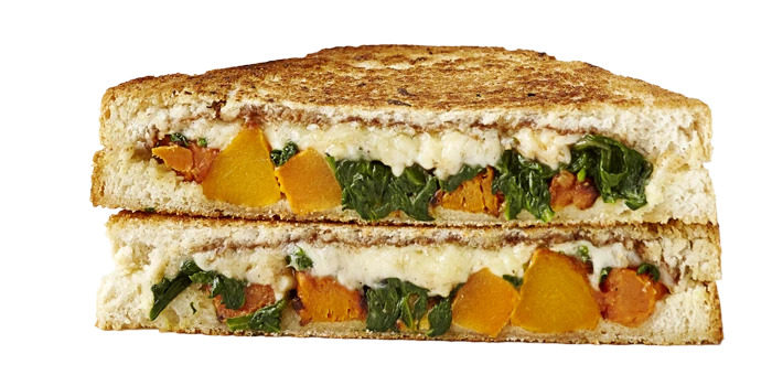 Sándwich de queso asado con espinacas, calabaza y tamarindo Ideas para sándwiches de queso asado