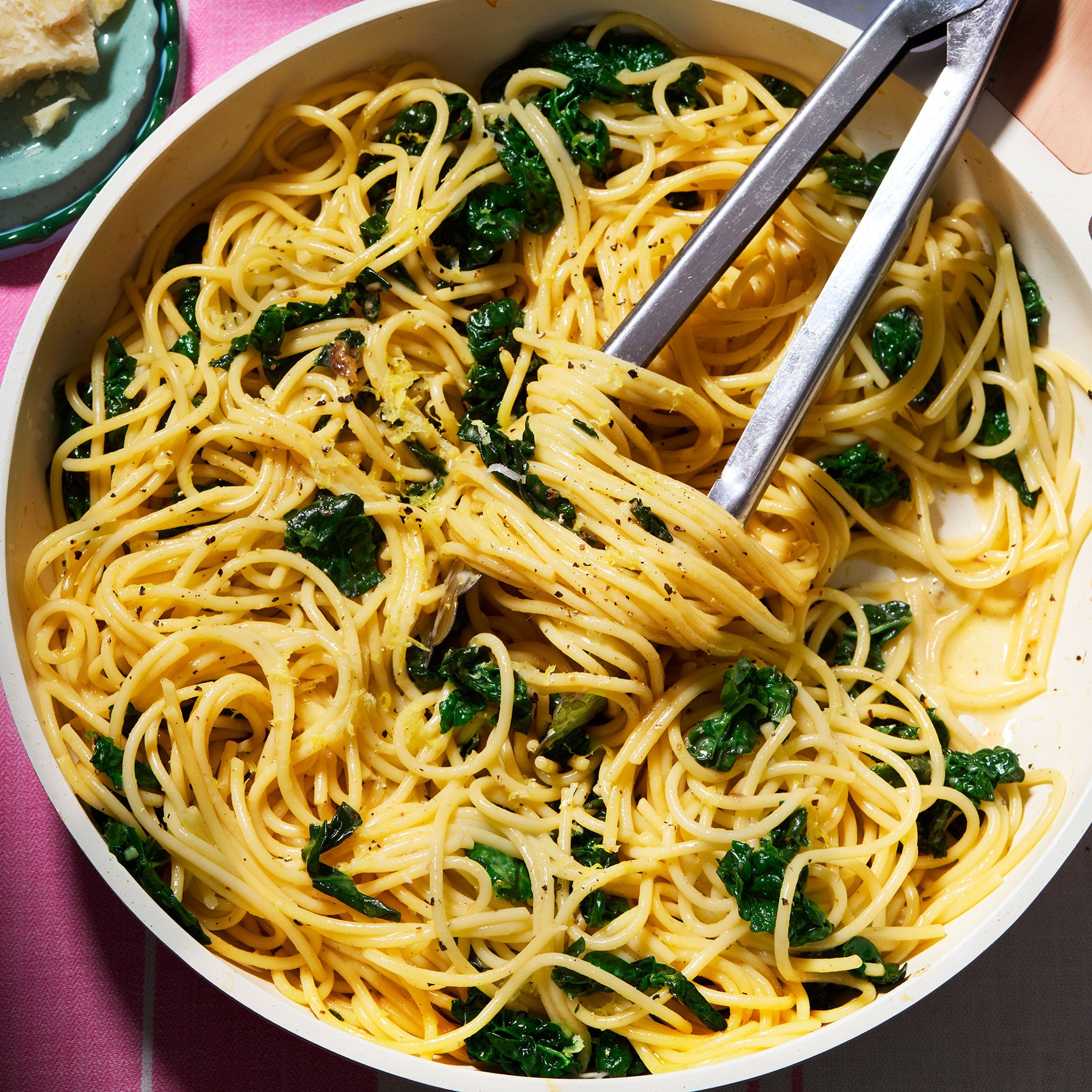 Caesar pasta with greens