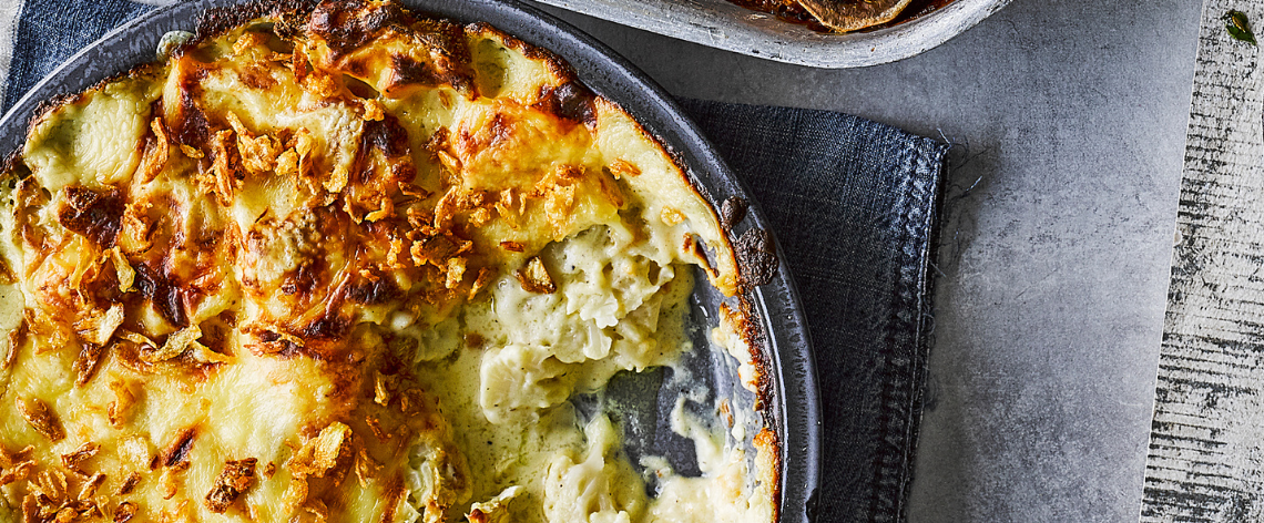 Four-cheese cauliflower gratin