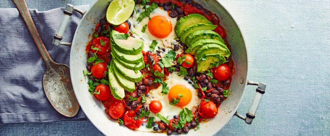 Avocado & black bean eggs