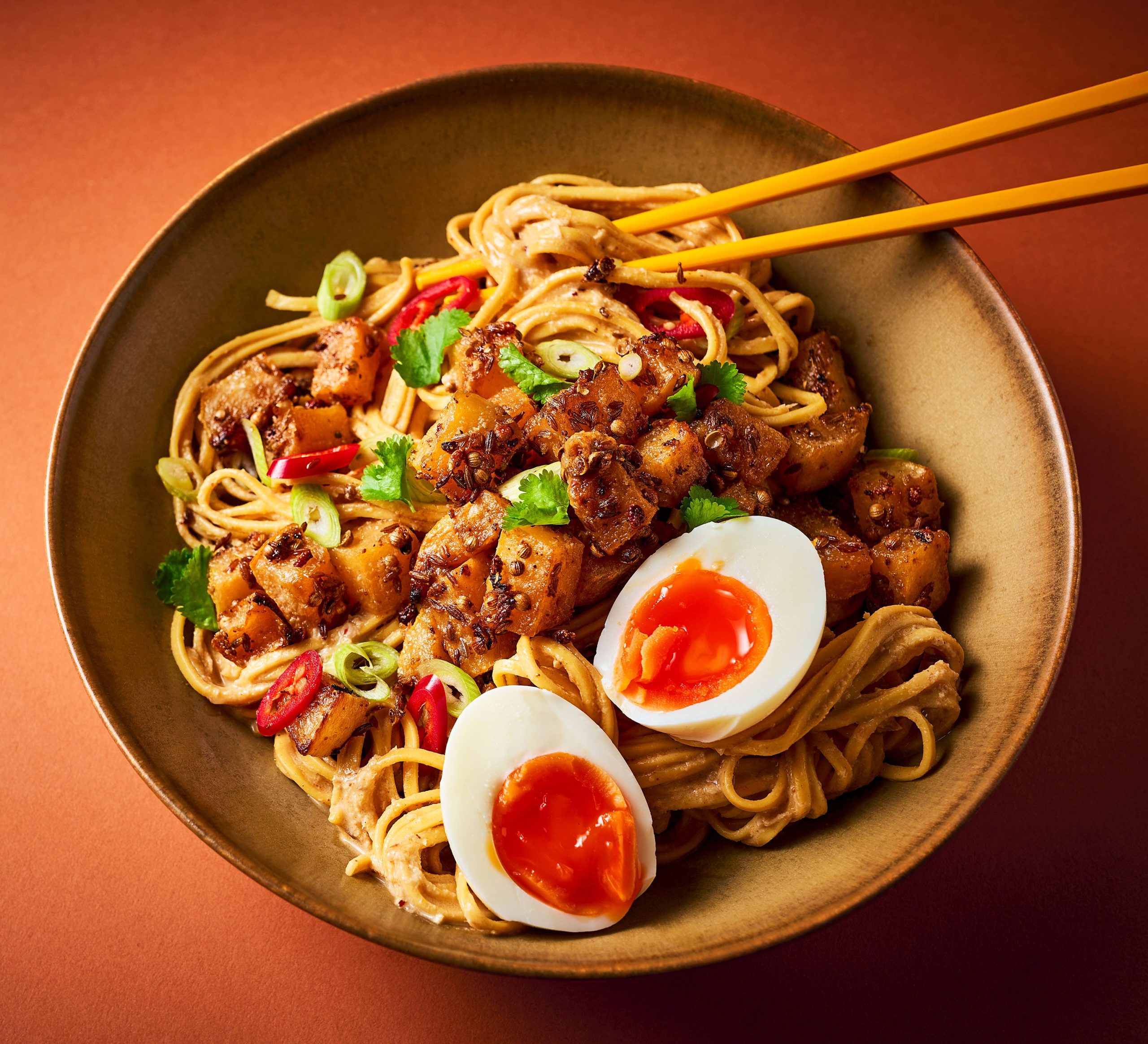 Sesame spiced swede noodles