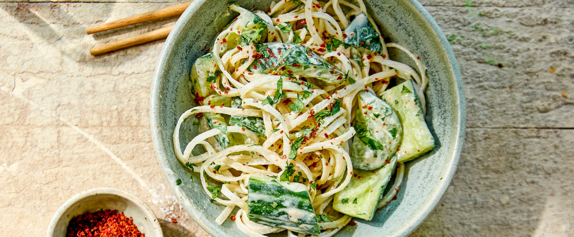 Sichuan smacked cucumber noodles